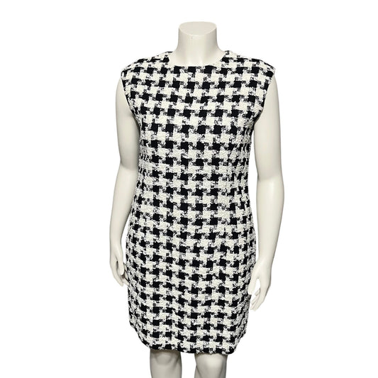 Vintage Houndstooth Tweed Houndstooth Print Dress Sz-10/12 (Large)