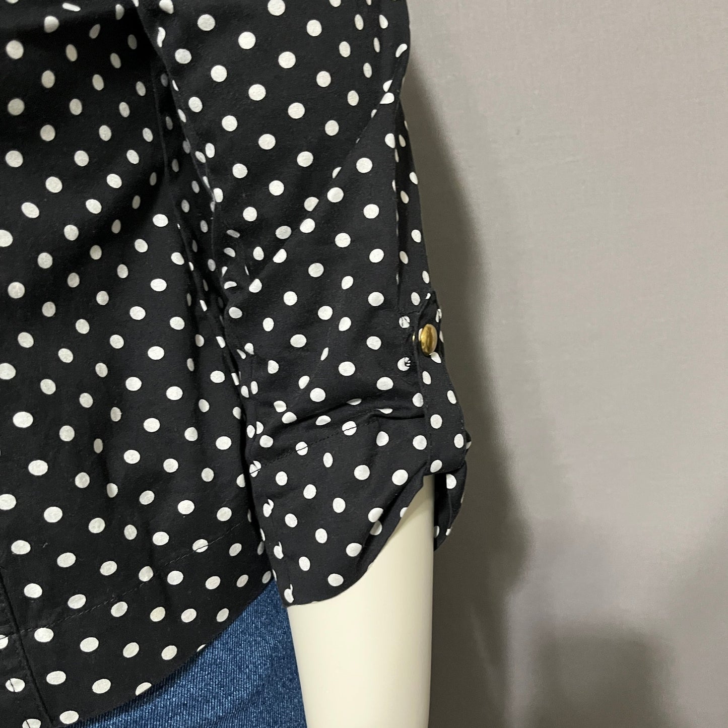 Studio Works Women Cotton Lightweight Jacket Polka Dot Sz-XL Petite