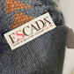 Vintage Escada Mohair Wool Gray Geometric Print Chunky Women’s Sweater Sz-34