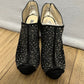 INC Faux Suede Studded Bling Open Peep Toe Heel Sz-9M