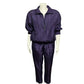 Rhoda Lynne Purple 100% Silk 2 Pc Jogger Pants Set Sz-Medium