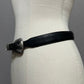 Tony Lama Black Distressed Leather Western Style Silver Hardware Belt Sz-Large