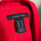 Lands End Cherry Red Cotton Womens Button Front Shirt Sz-Xl