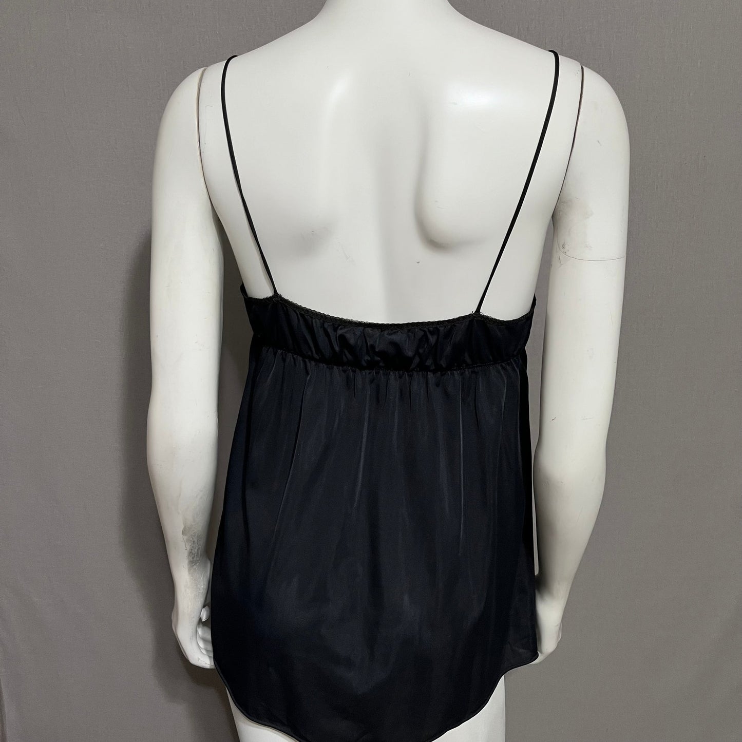 Montgomery Ward Vintage Black Camisole Nightwear Top Sz-Small