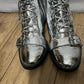 Schutz Silver Metallic Combat Ankle Boots Sz-8