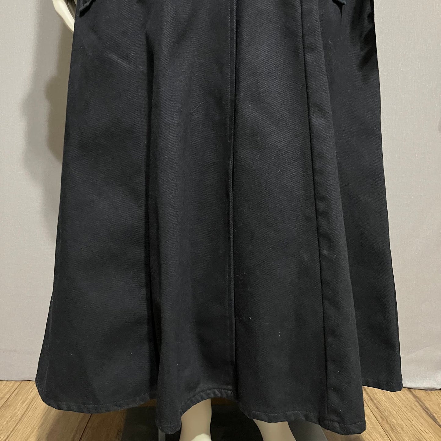 Vintage Black 100% Cotton Denim Longline Duster Jacket Sz-Medium