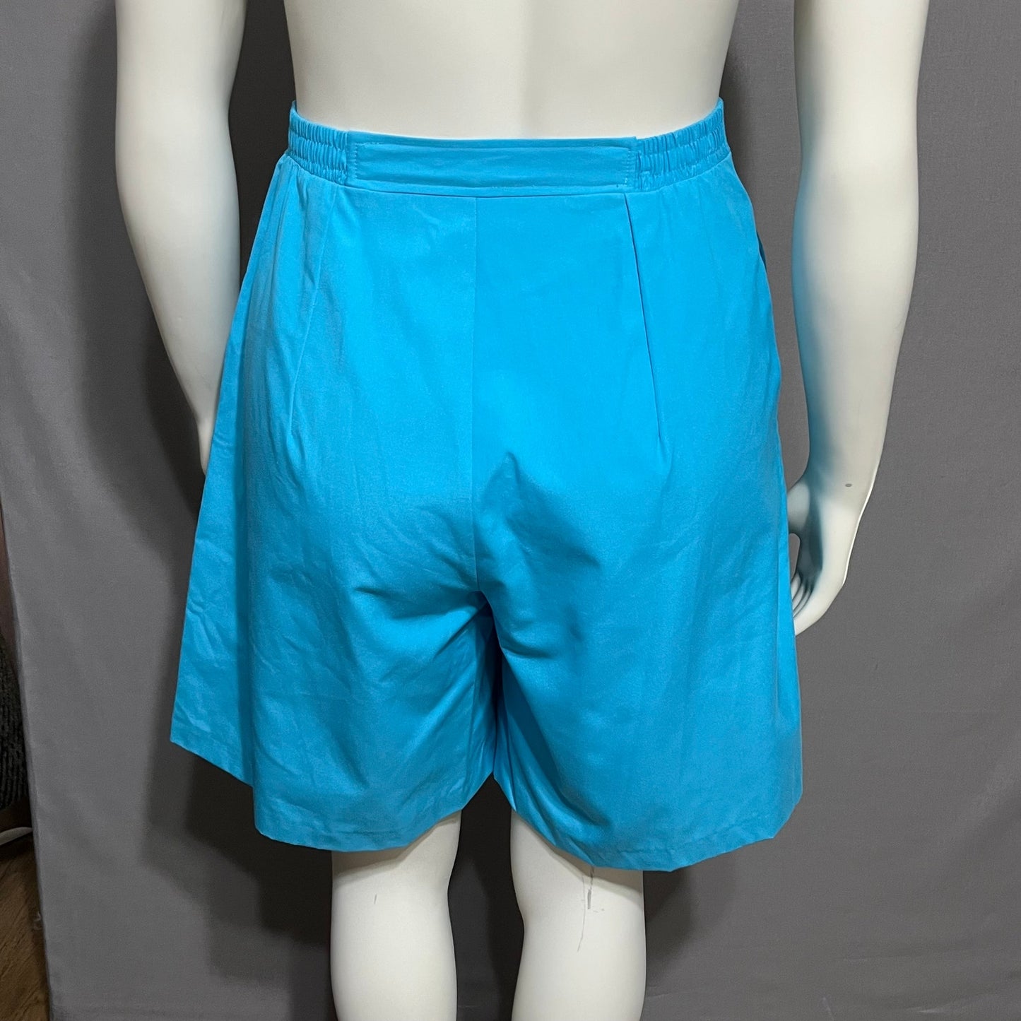 Michele Palmer Blue Cotton Blend High Waist Walking Shorts Sz-12