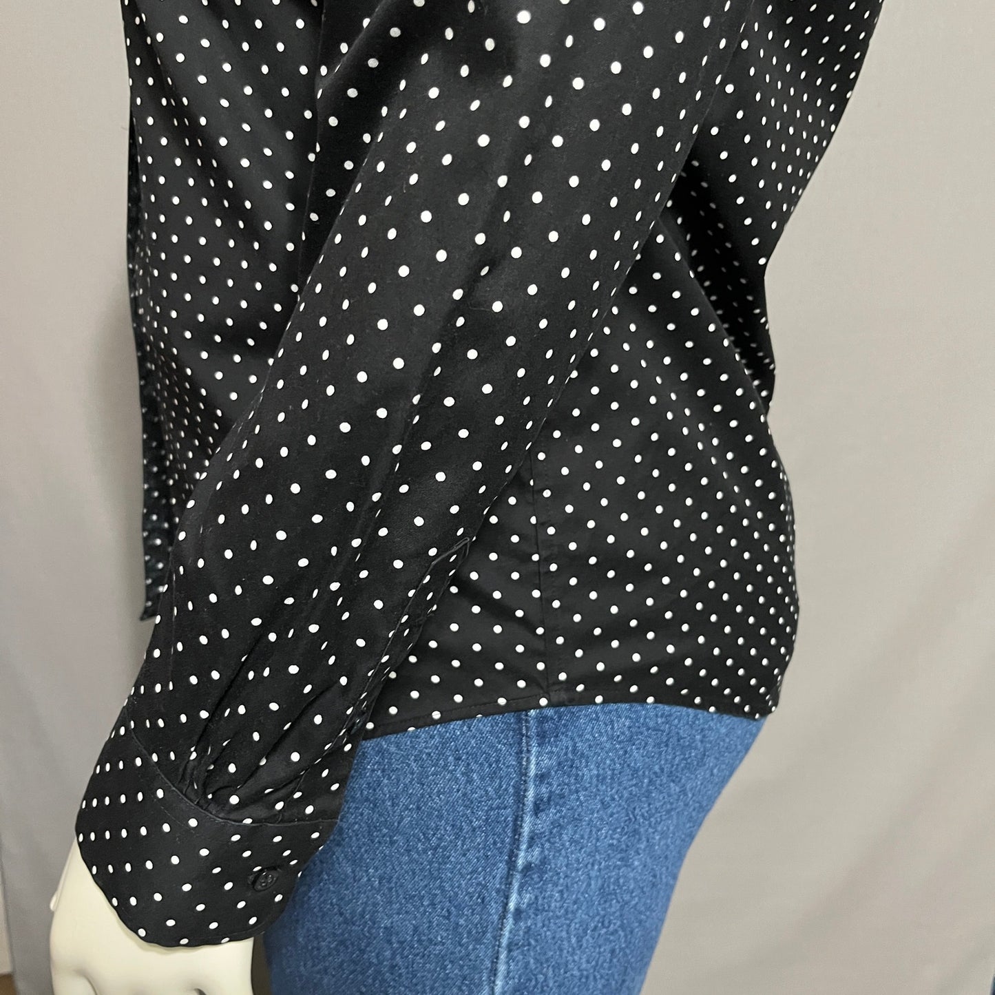 Jones New York Women’s Button Front Polka Dot Shirt 100% Cotton Sz-XL