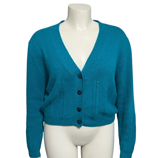 Vintage OBR Lambswool Rabbit Hair Cropped Sweater Cardigan Sz-Small