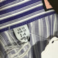 Thomas Pink Womens Purple 100% Cotton Striped Shirt Ruffle Short Sleeve  Sz-10