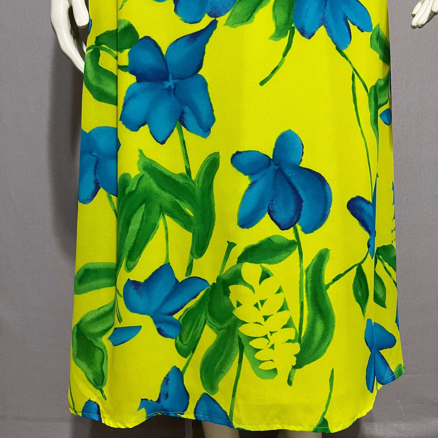 Outfit JPR Lime Green Blue Floral Summer Midi Skirt Sz-Medium