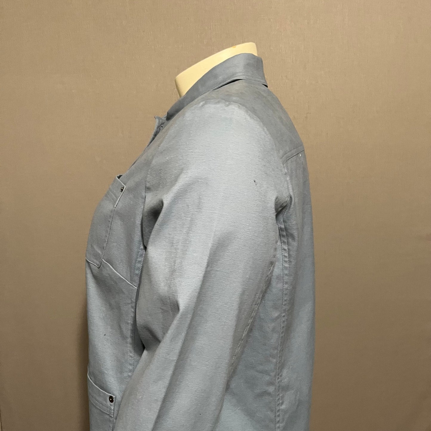 Evan Picone Light Blue Cotton Stretch Shacket Button Front Shirt Sz-2X