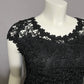 Vintage Black Floral Rosettes Knit Top Sz-Medium