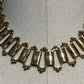 Vintage Victorian Book Chain Gold Tone Statement Necklace