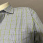 Alan Flusser Men’s XL Window Pane Button Up Blue Green Long Sleeve