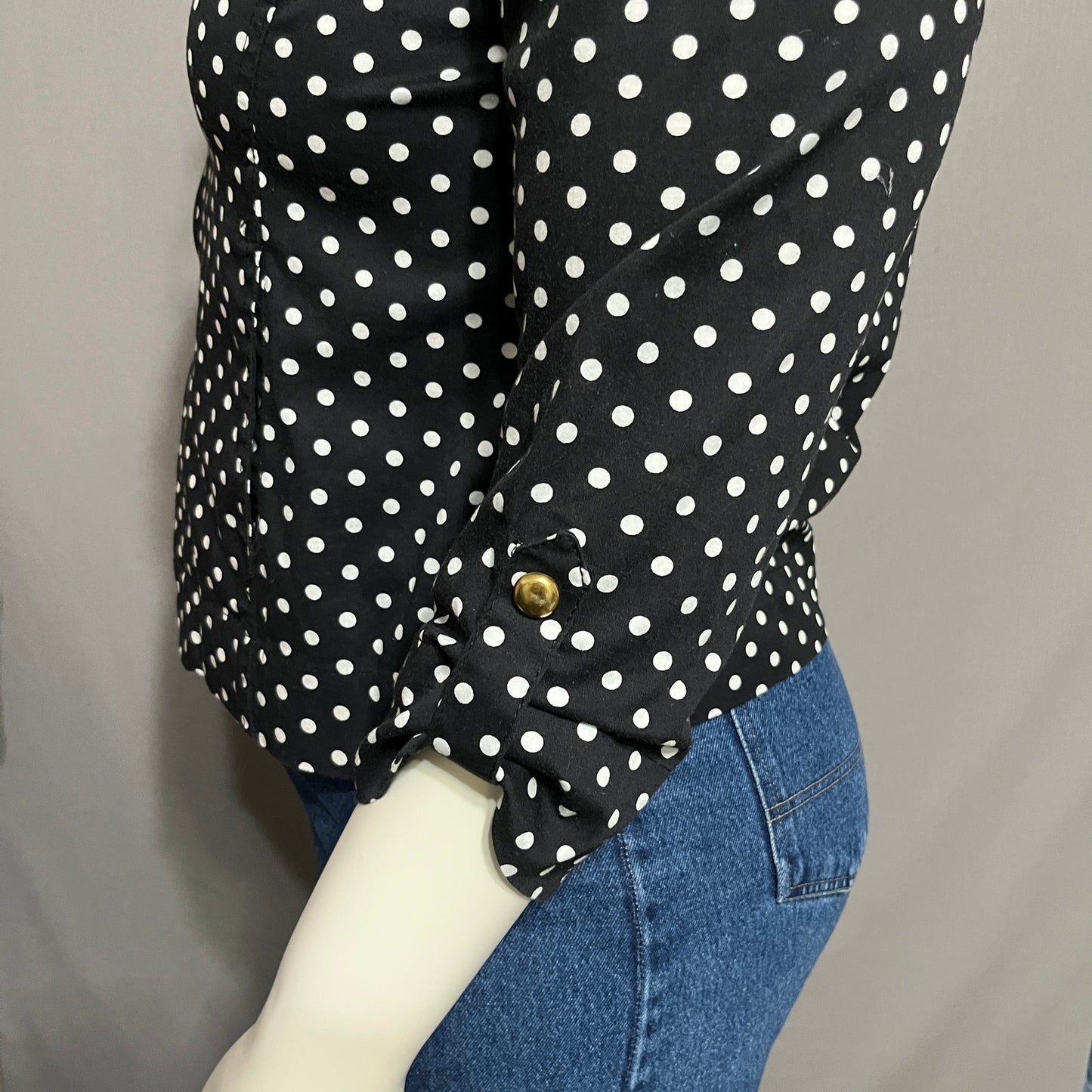 Studio Works Women Cotton Lightweight Jacket Polka Dot Sz-XL Petite