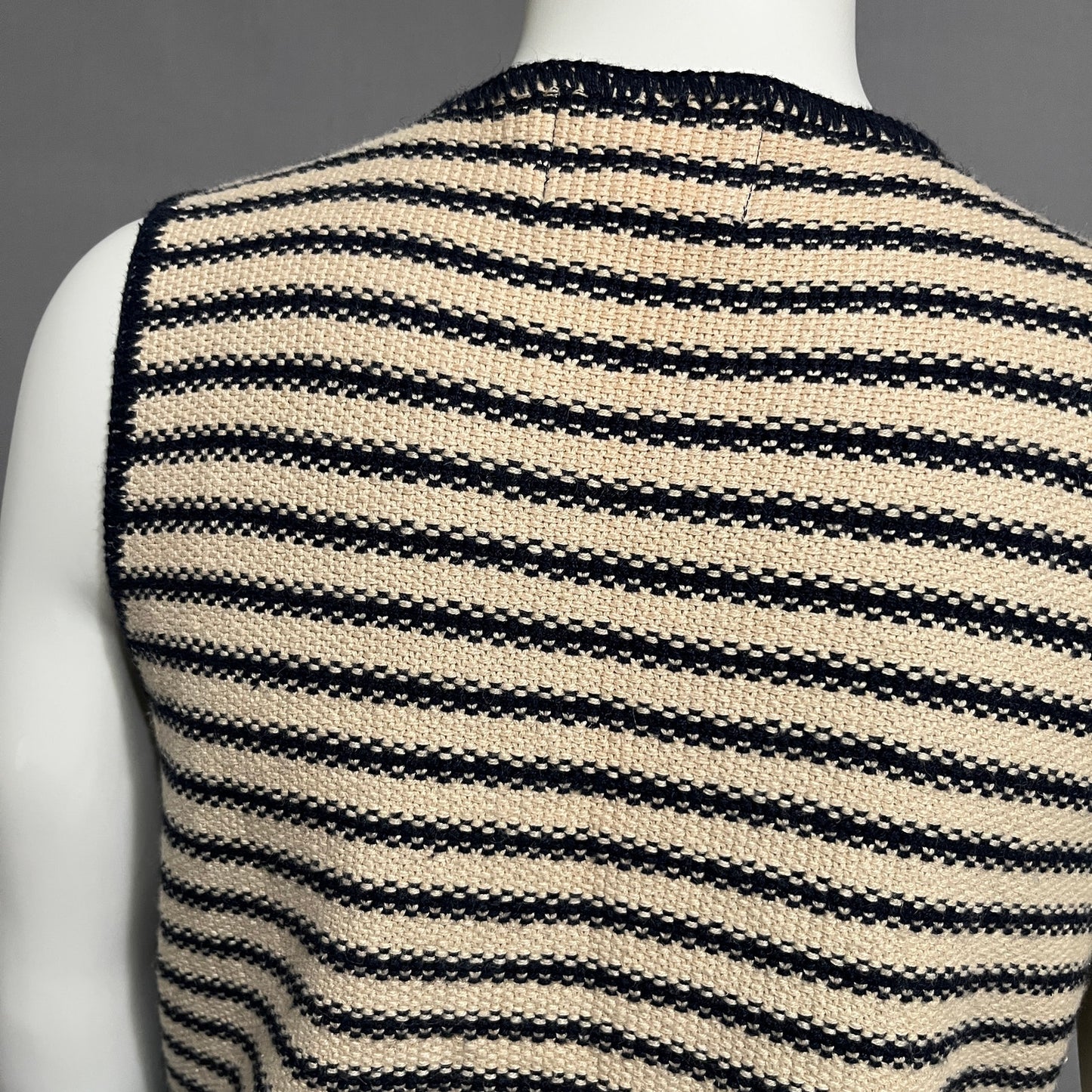 Express Tricot Women’s Cotton Ramie Striped Vest Sz-Large