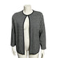 Josephine Chaus Black Houndstooth Open Front Cardigan Sz-Large