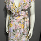 Lulus Floral Ruffle High Low V-Neck Flowy Wrap Dress Sz-Medium