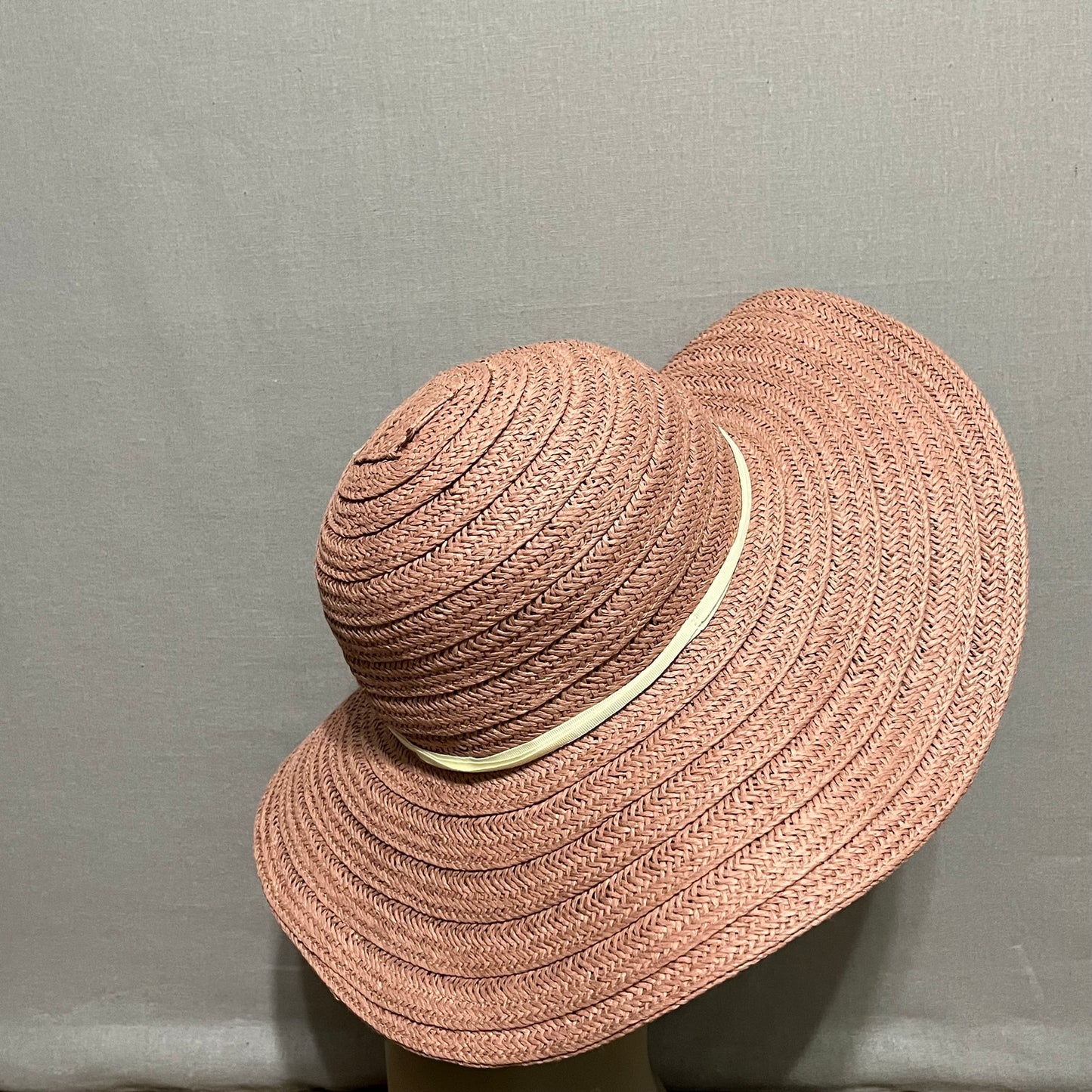 Lauren Conrad Blush Pink Paper Straw Floppy Sun Hat Sz-One Size