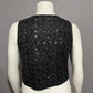 Vintage Sweet Sue Black Allover Sequin Beaded 100% Silk Vest Sz-Medium