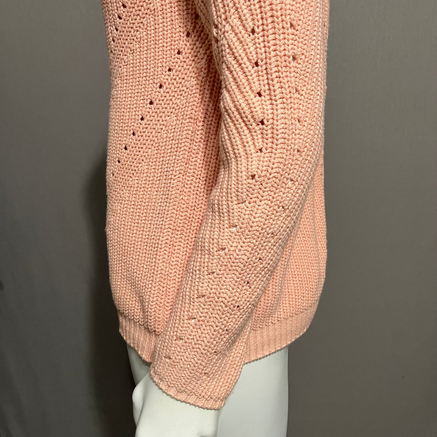 Workshop Light Peach/Pink Long Sleeve Crewneck Sweater Sz-Small