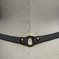 Tarnish Grey With Gold Circle Metal Skinny Belt Sz-Xs/ Small