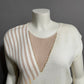 Vintage Folio 100% Cotton Cream Lightweight Short Sleeve Sweater Sz-Medium