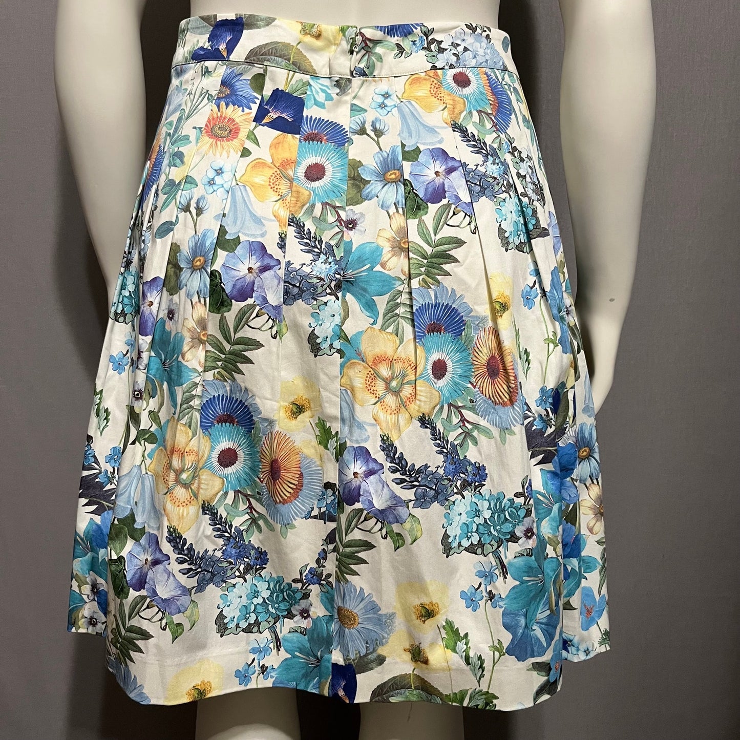 Talbots Cotton Floral Pleated Casual Knee Length Skirt Sz-10P