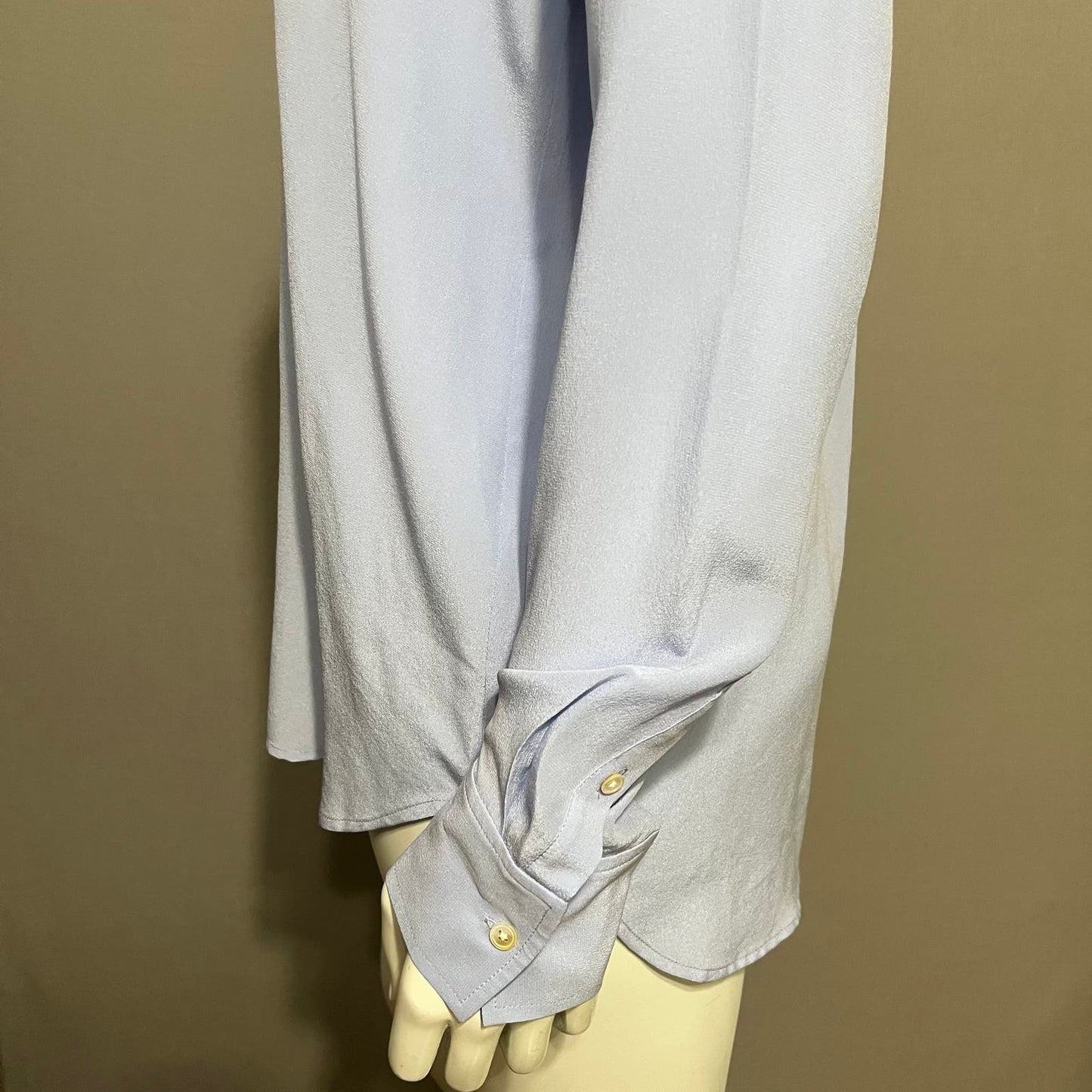 Everlane Light Blue Silk Like Button Front Blouse Sz-6