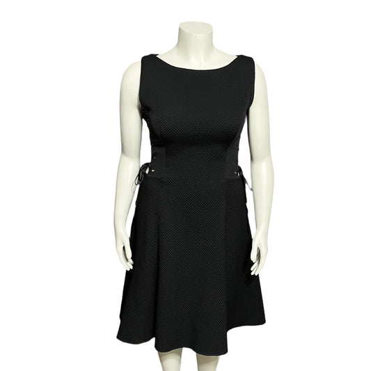 Jovani Black Quilted Laced Side Flare Dress Sz-14