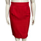 Dana Buchman Women’s Cherry Red 100% Silk Pencil Skirt Sz-10 High Waisted