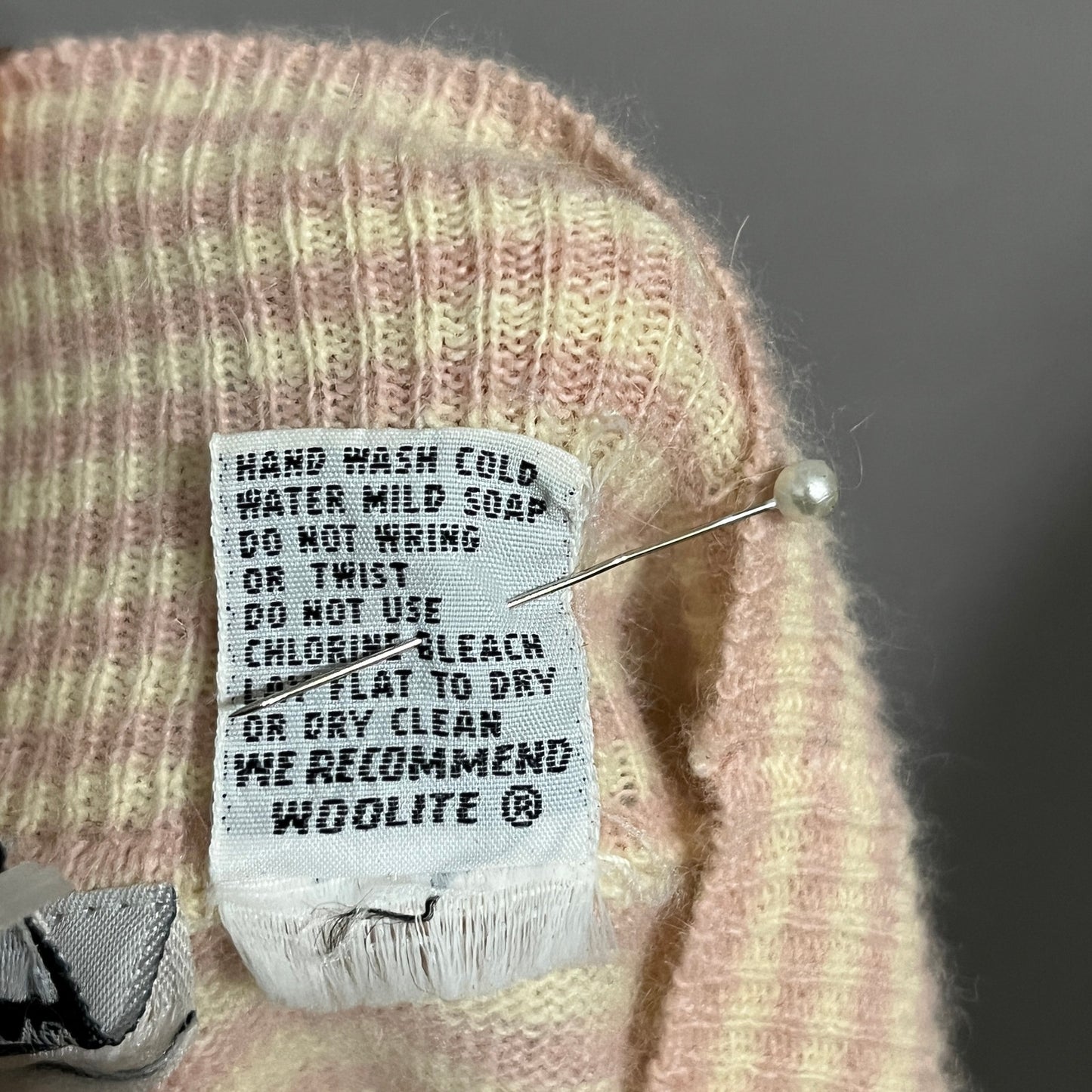 Vintage Women’s Striped Sweater Lambswool Rabbit Hair Sweater Sz-Medium