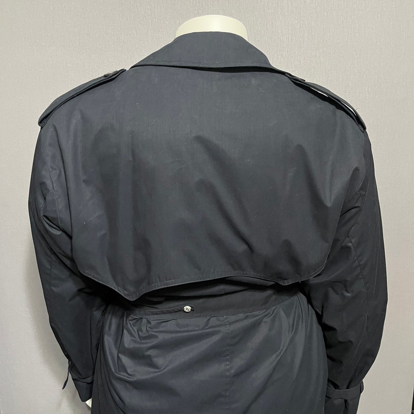 London Fog Dark Navy Double Breasted Unisex Trench Coat Sz-40 R Lg/XL