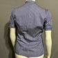 Thomas Pink Womens Purple 100% Cotton Striped Shirt Ruffle Short Sleeve  Sz-10