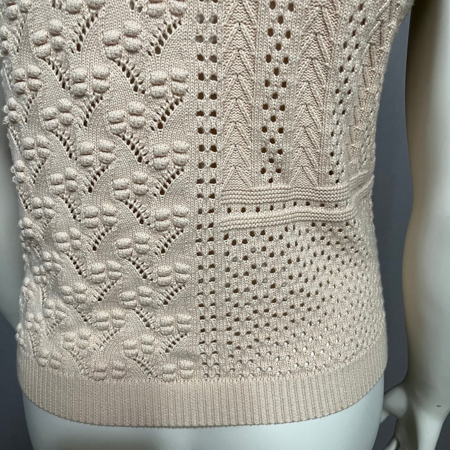 Heartloom Blush 100% Cotton Textured Sweater Vest Sz-Large