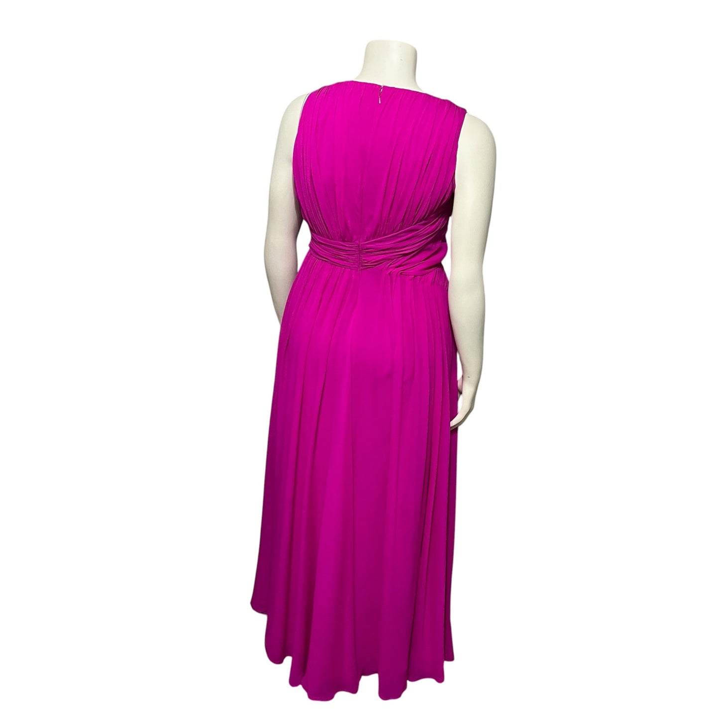 Badgley Mischka Women’s Special Occasion 100% Silk Fushia Pink Dress Sz-8