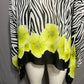 Diane Gilman Zebra Lime Floral Print Sheer Pullover Poncho Sz-XS-XL