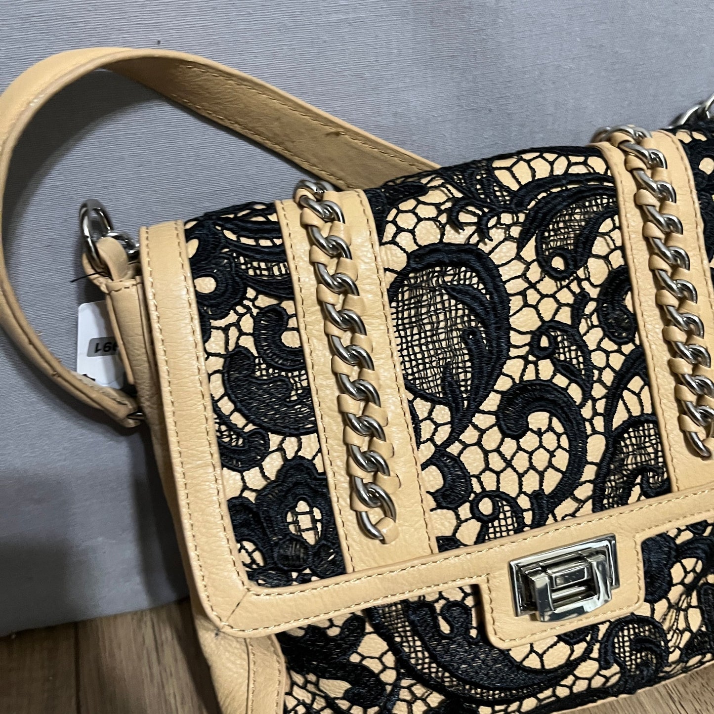 Mary Norton Women’s Leather With Black Lace Handbag