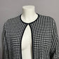 Josephine Chaus Black Houndstooth Open Front Cardigan Sz-Large