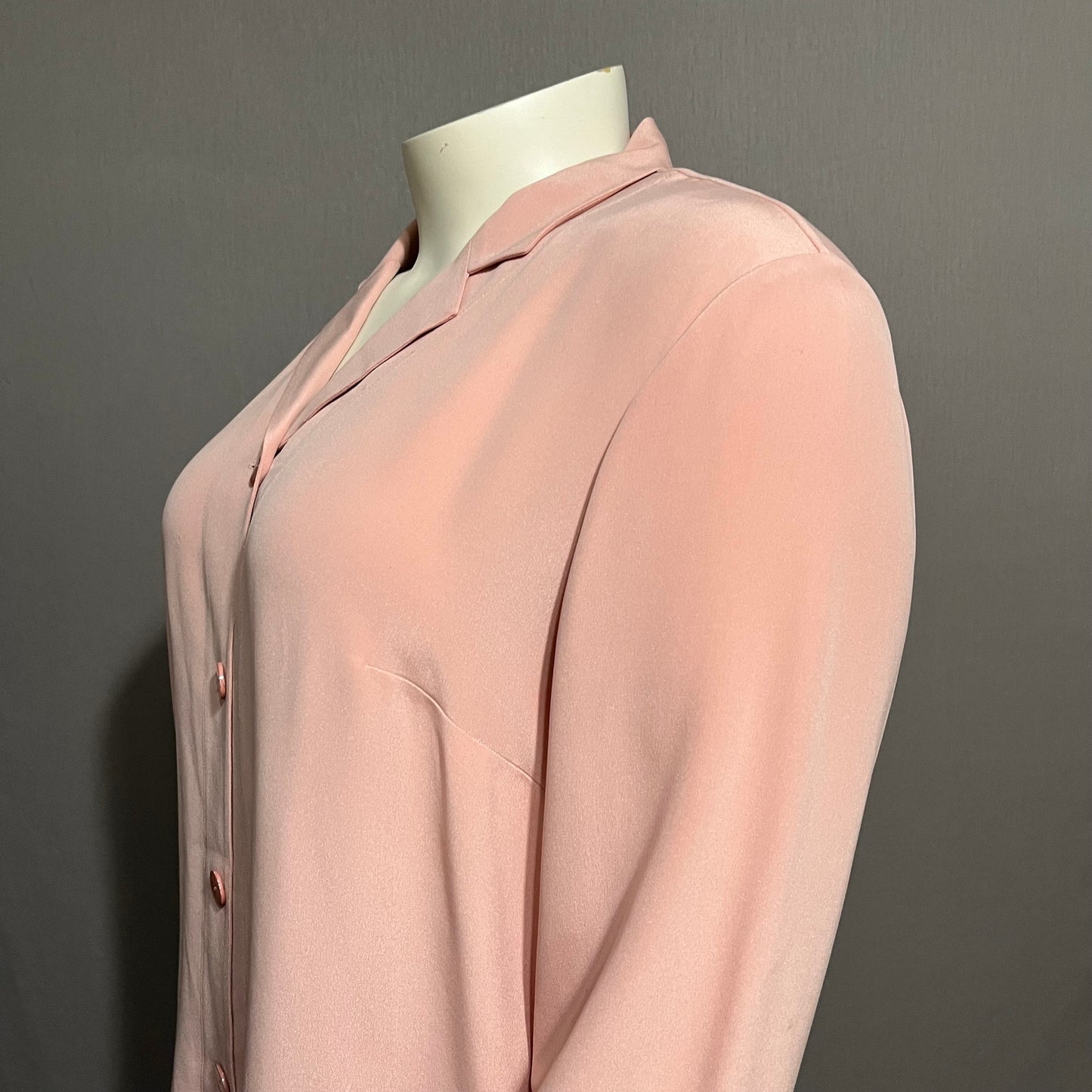 Josephine Chaus Light Pink 2Pc 100% Silk Pant Suit Set Sz-18