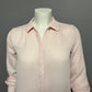 Elle Blush Pink Scalloped Button Front Career Long Sleeve Blouse Sz-Medium