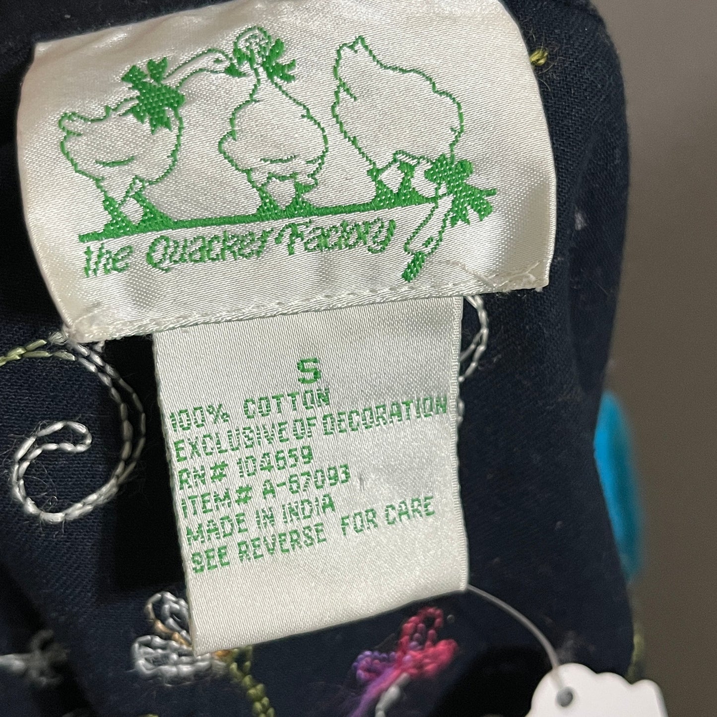 The Quacker Factory Beaded Embroidered Cotton Jacket Butterfly Floral Sz-Small