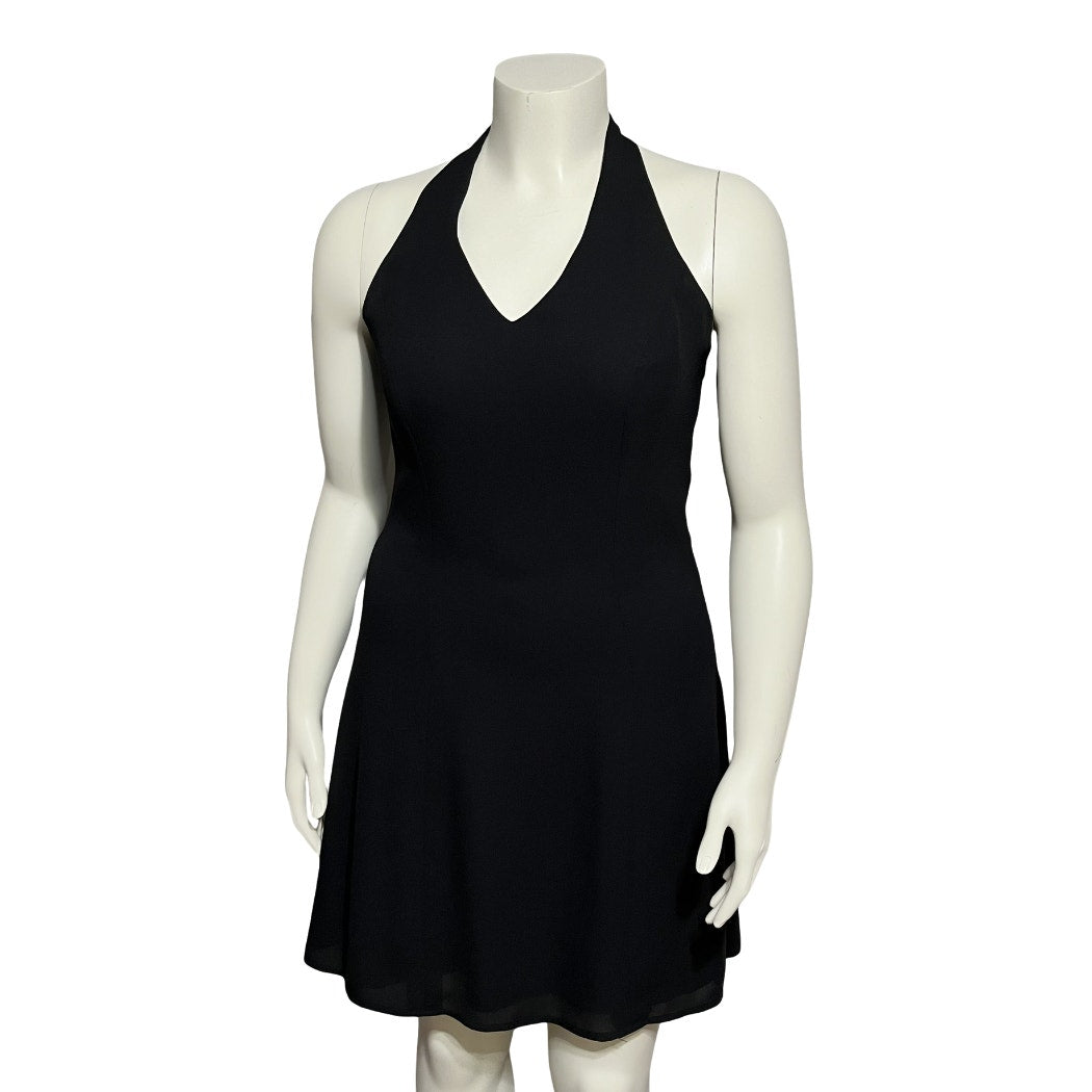 Laundry By Shelli Segal Black Halter Cut Out Fit N Flare Dress Sz-12