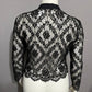 Katherine Harestad Black Allover Lace Collared Blouse Sz-Medium/Large