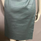 Apostrophe Green Half Button Tie Linen/Cotton Blend Waist Midi Shirt Dress Sz-12