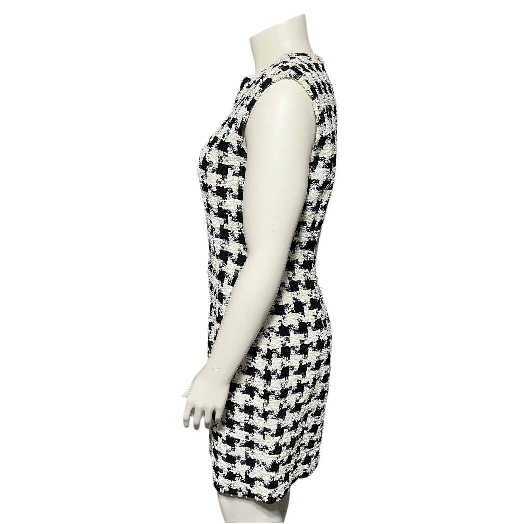 Vintage Houndstooth Tweed Houndstooth Print Dress Sz-10/12 (Large)