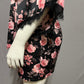 Secret Treasure Black Floral With Lace Robe Sz-XL/1X