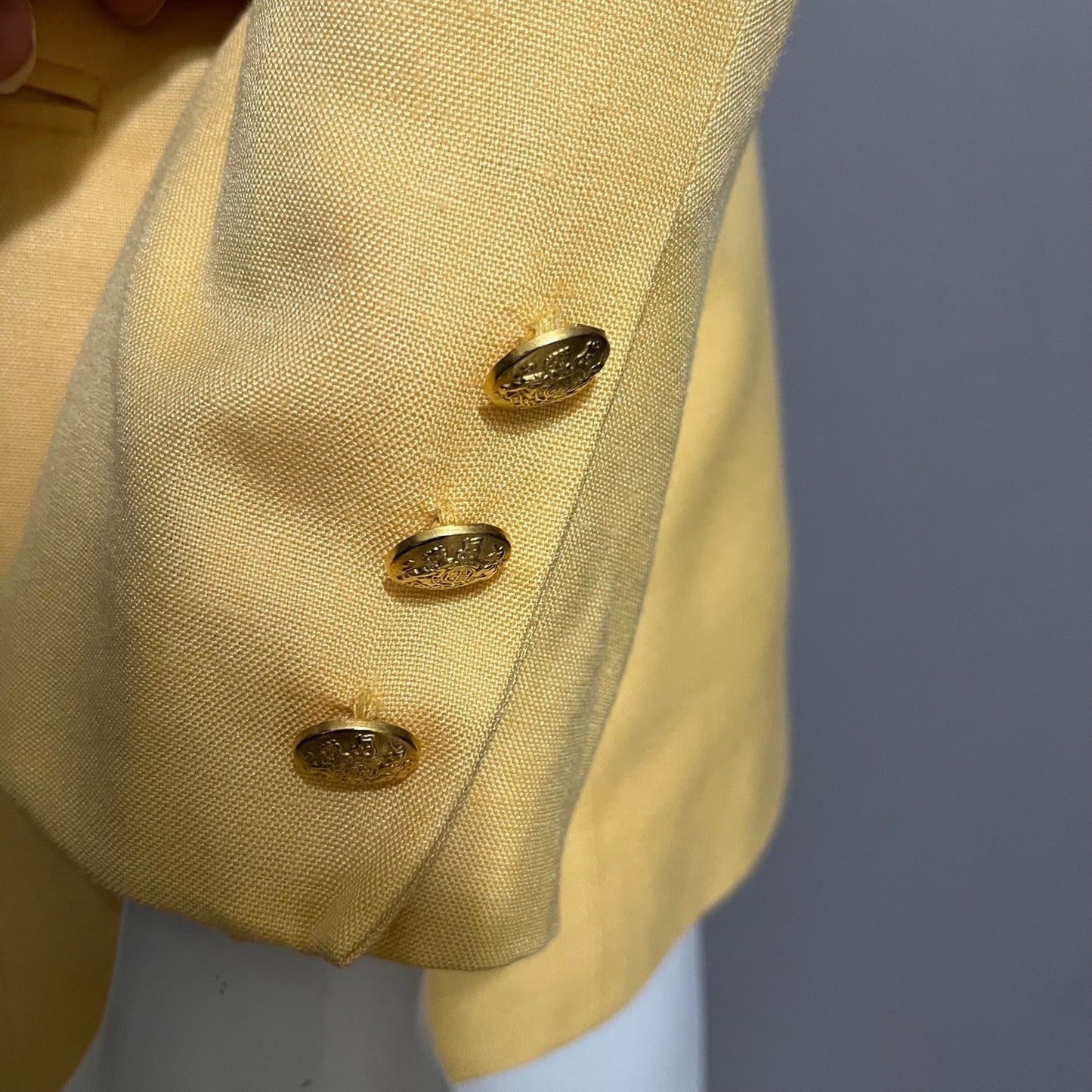 Talbots Banana Yellow Double Breasted Blazer Sz-4P