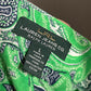 Lauren Ralph Lauren  Green Paisley Lightweight 100% Cotton Button Front Shirt Sz-Large